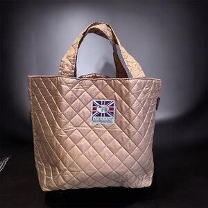 NEW LAVENHAM Quilted Tote Bag Beige Casual Medium Shopping Library Travel Beach